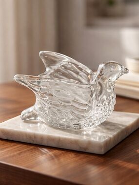 Vintage Avon Glass Dove Candle Holder